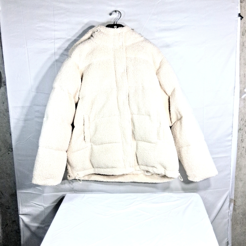 Good American NWT Women's Size 8 Faux Shearling Sherpa Heavy Puffer Coat - Picture 8 of 8